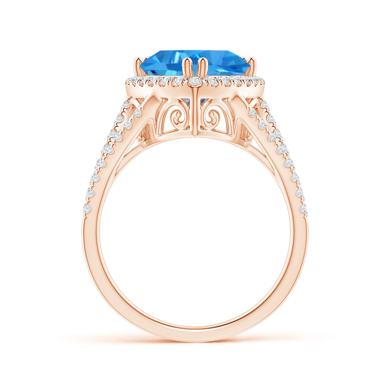 AAAA - Swiss Blue Topaz / 4.36 CT / 14 KT Rose Gold