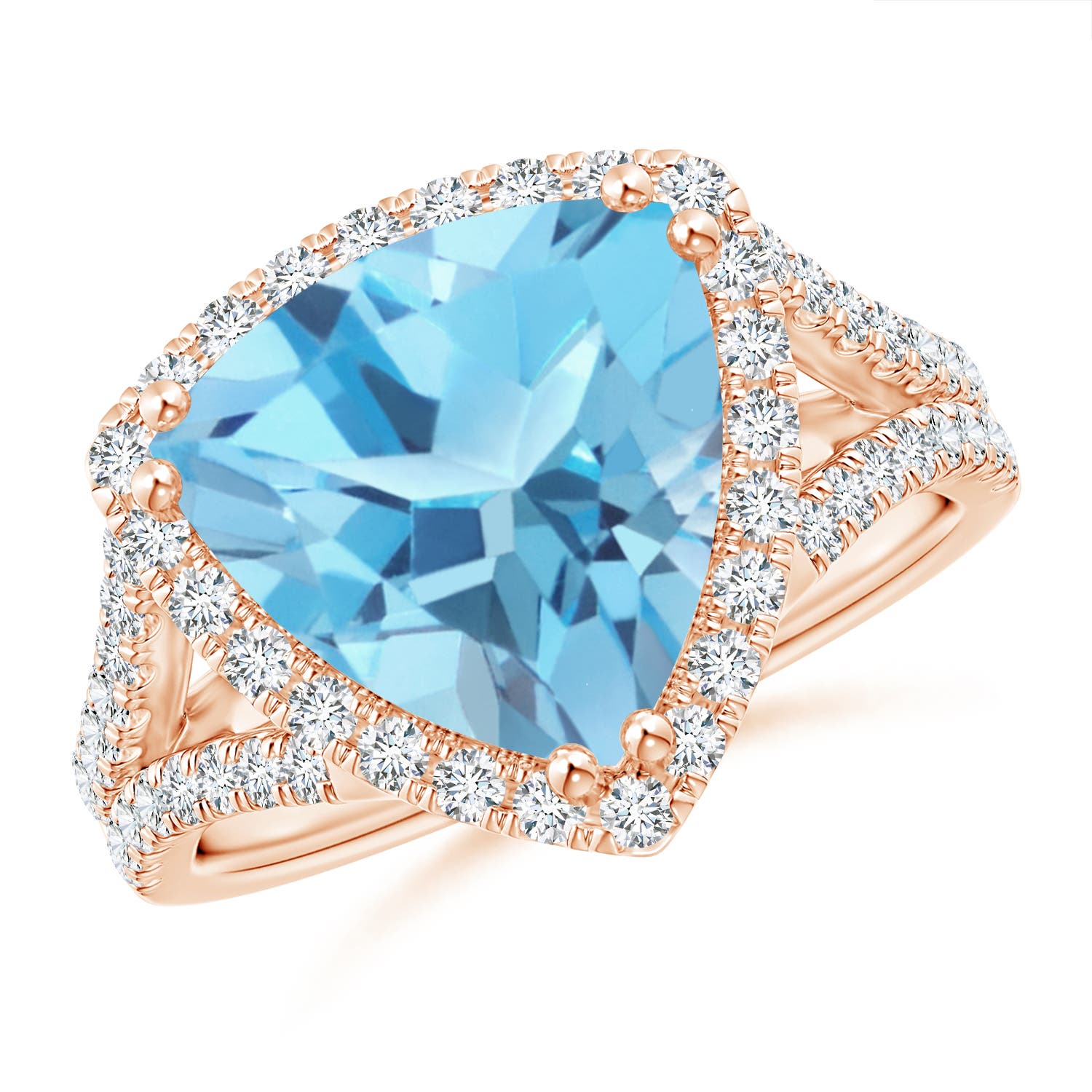 A - Swiss Blue Topaz / 6.07 CT / 14 KT Rose Gold