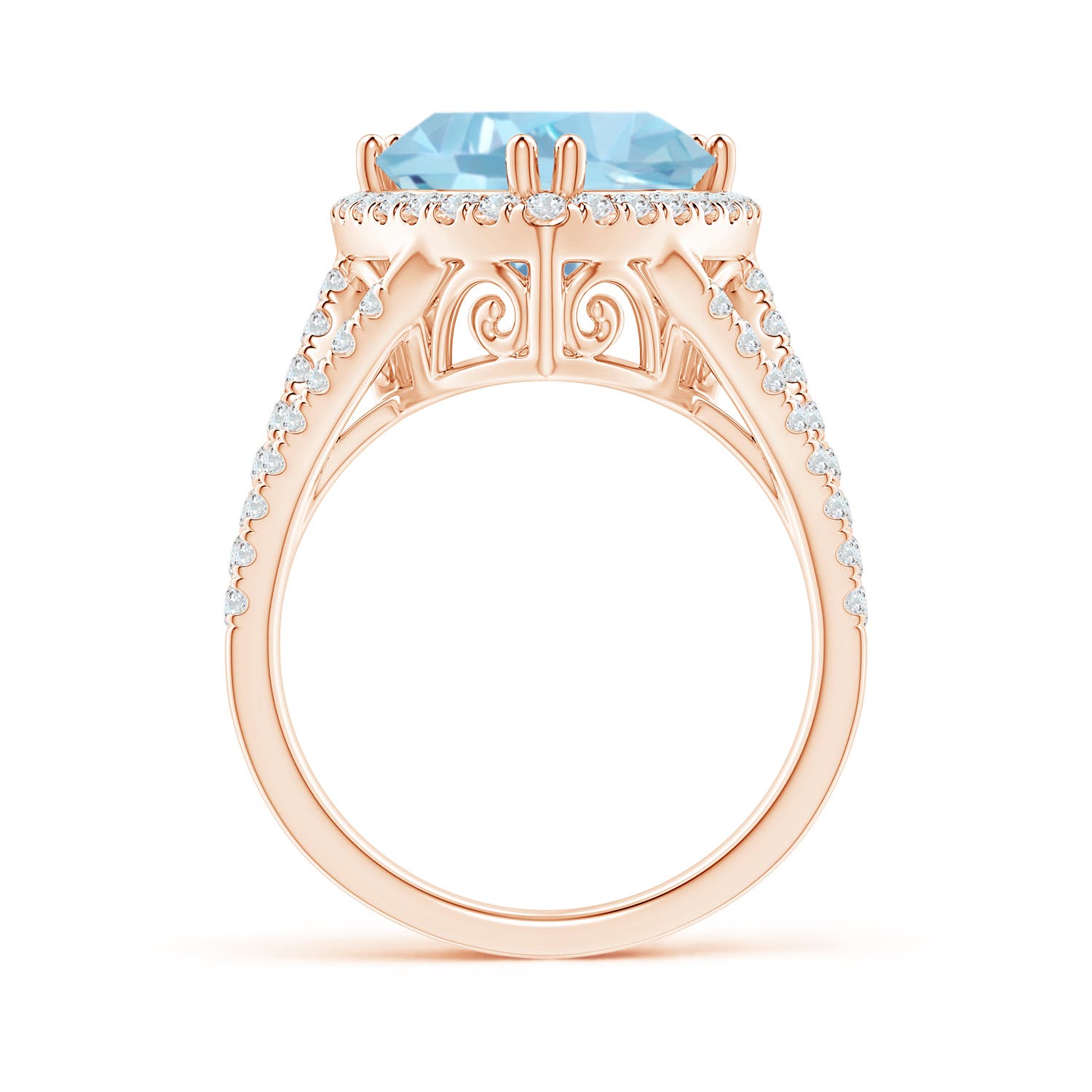 A - Swiss Blue Topaz / 6.07 CT / 14 KT Rose Gold