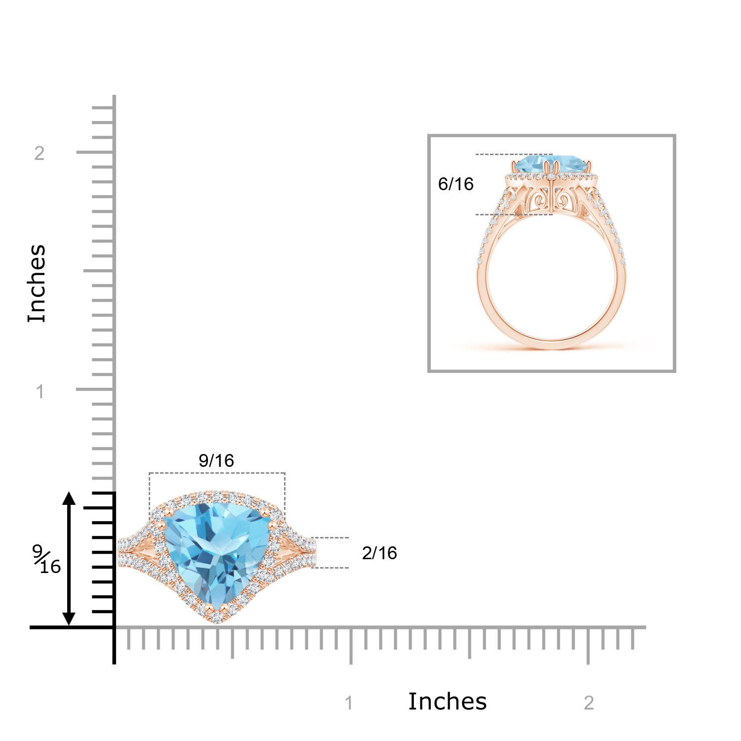 A - Swiss Blue Topaz / 6.07 CT / 14 KT Rose Gold