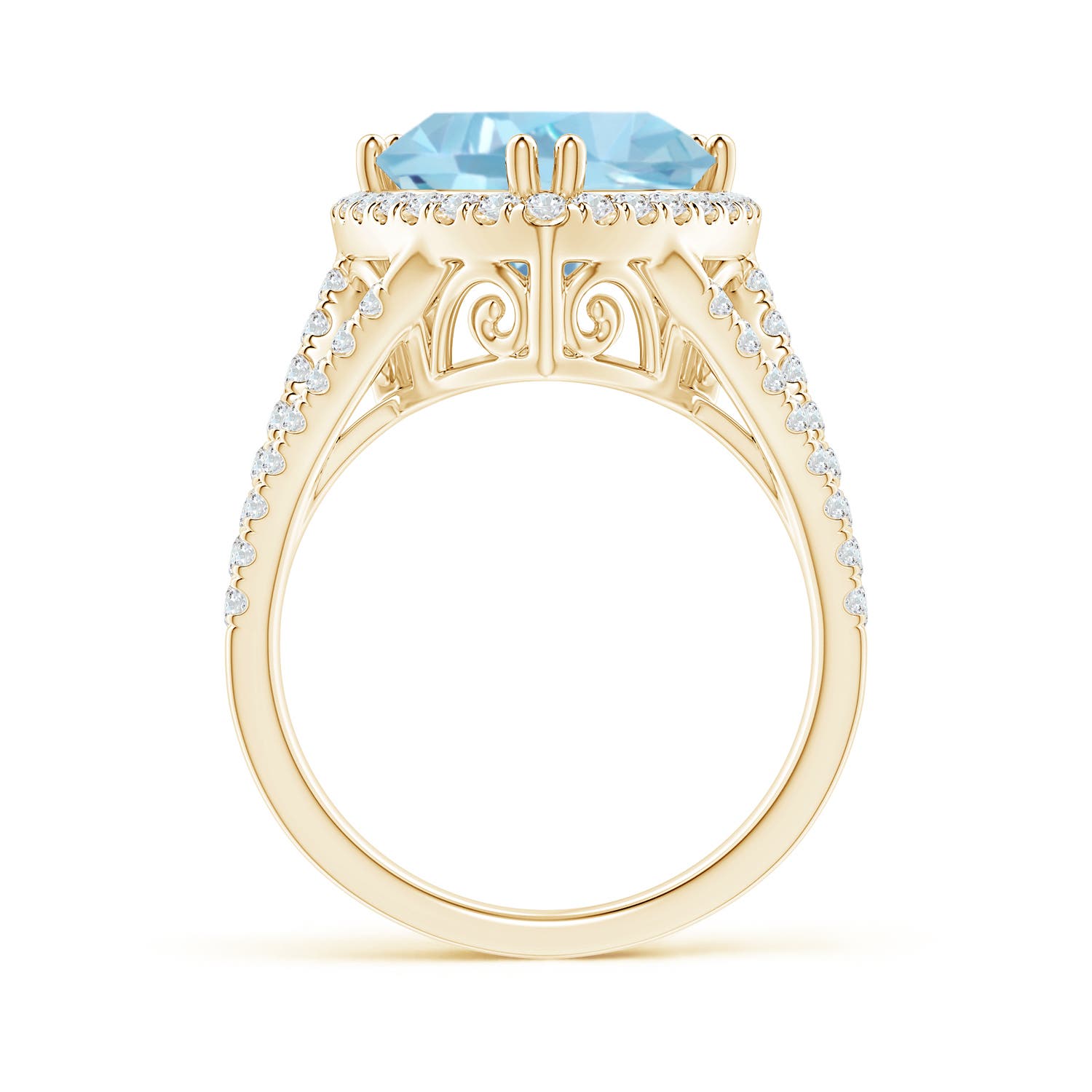 A - Swiss Blue Topaz / 6.07 CT / 14 KT Yellow Gold