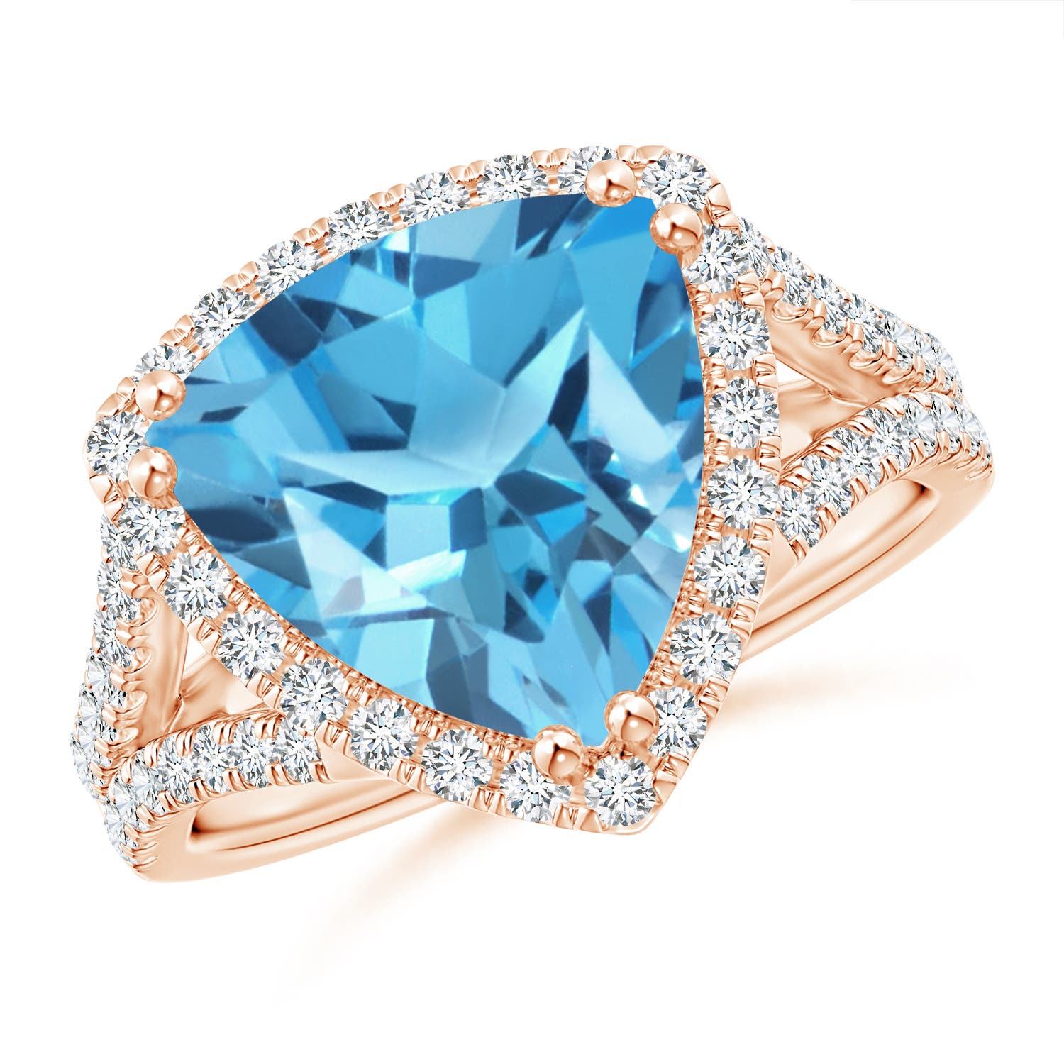 AA - Swiss Blue Topaz / 6.07 CT / 14 KT Rose Gold