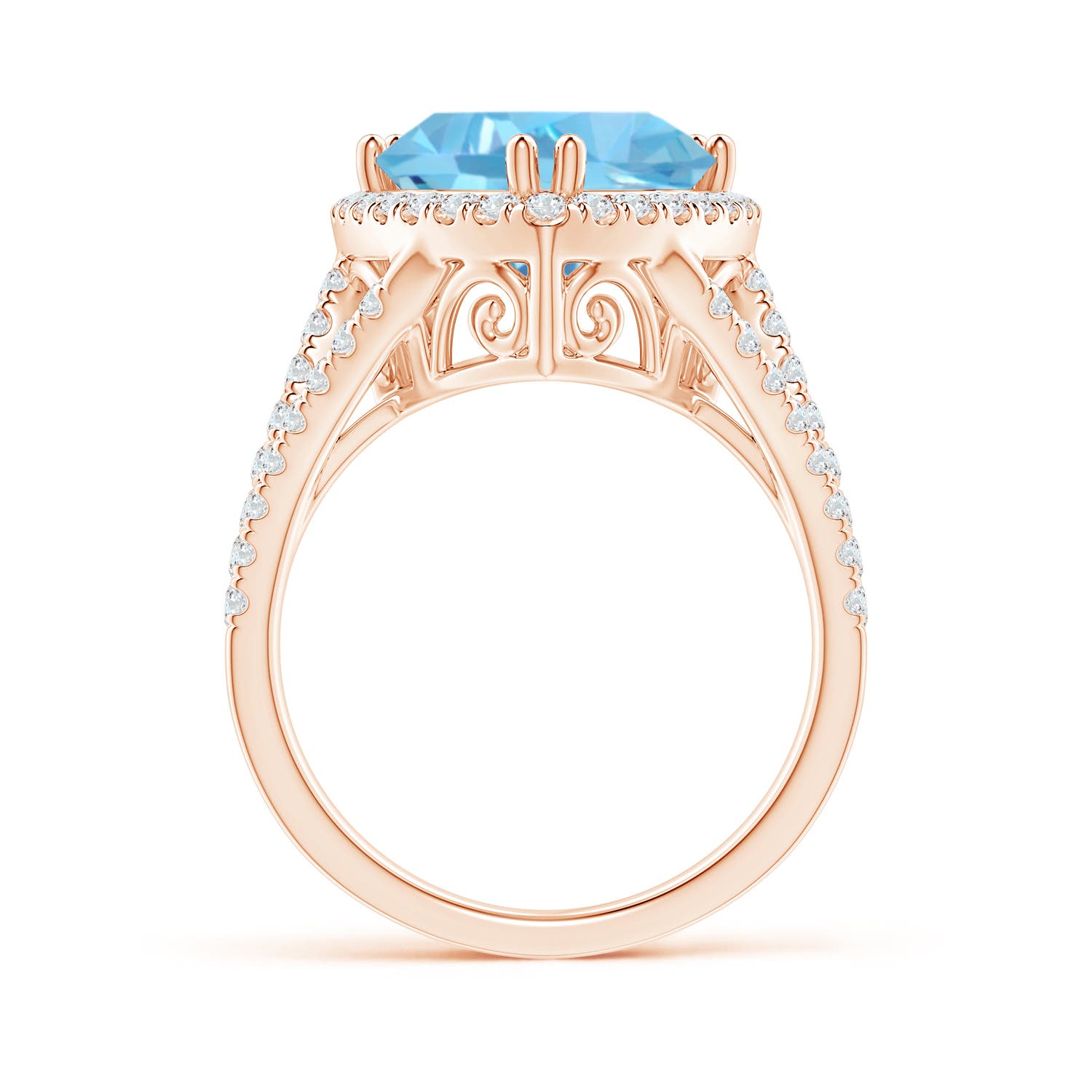 AA - Swiss Blue Topaz / 6.07 CT / 14 KT Rose Gold