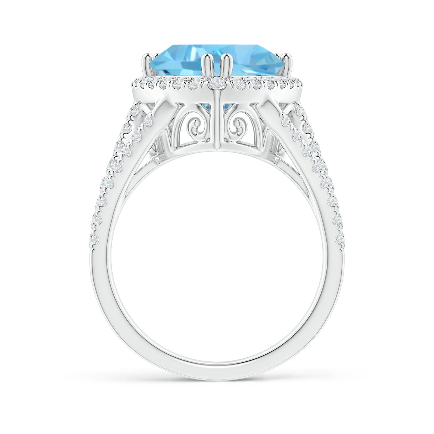 AA - Swiss Blue Topaz / 6.07 CT / 14 KT White Gold