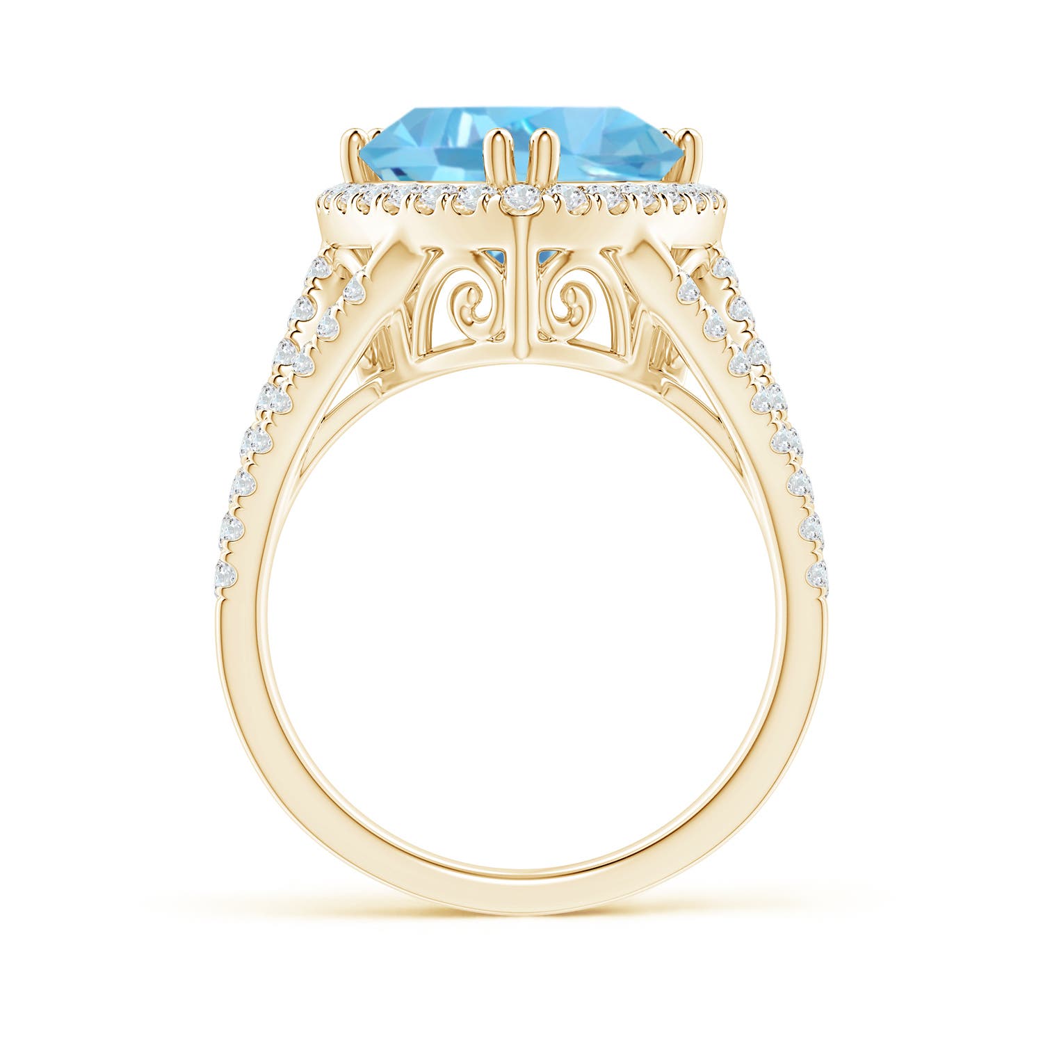 AA - Swiss Blue Topaz / 6.07 CT / 14 KT Yellow Gold