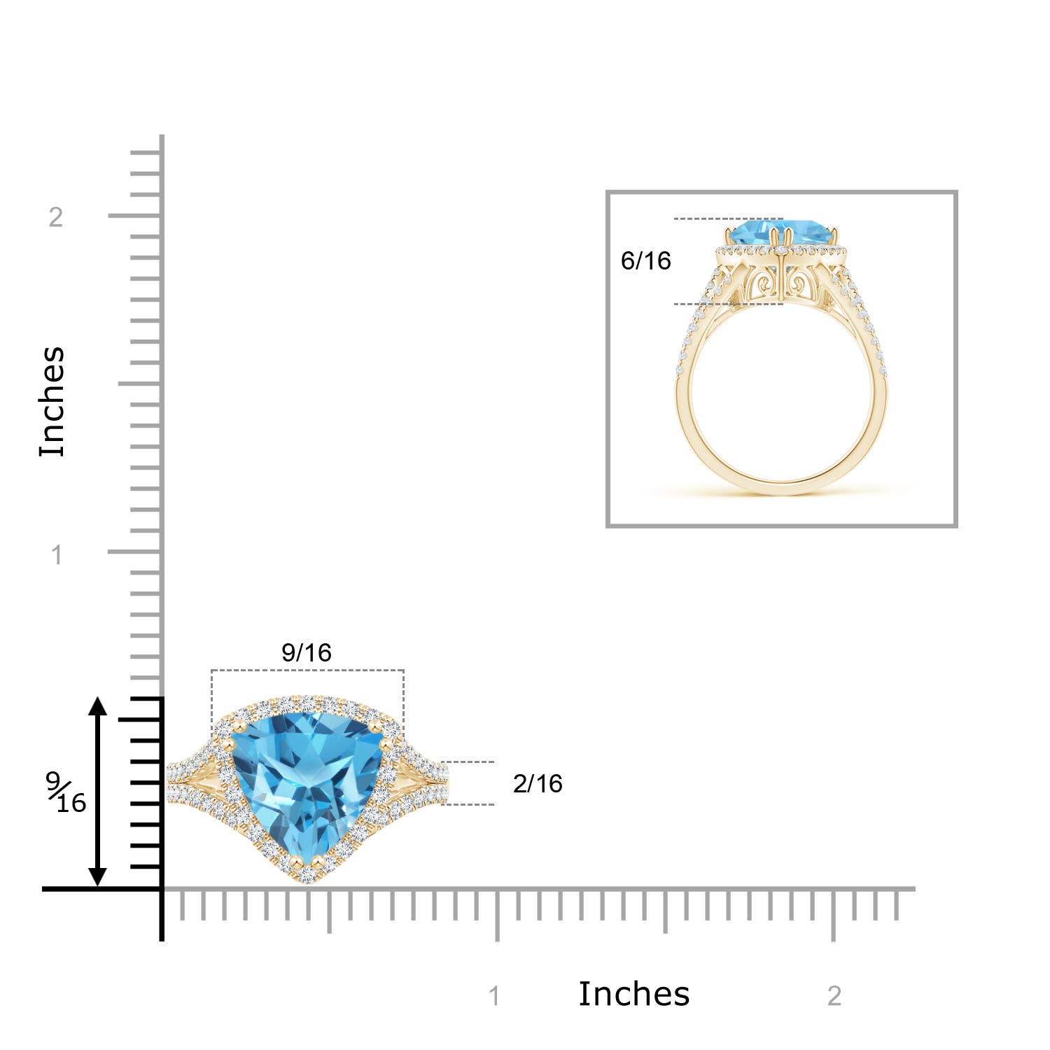 AA - Swiss Blue Topaz / 6.07 CT / 14 KT Yellow Gold