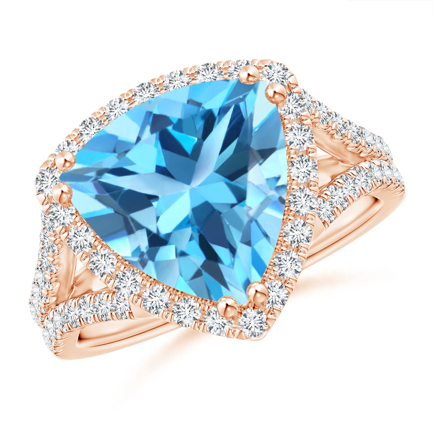 AAA - Swiss Blue Topaz / 6.07 CT / 14 KT Rose Gold