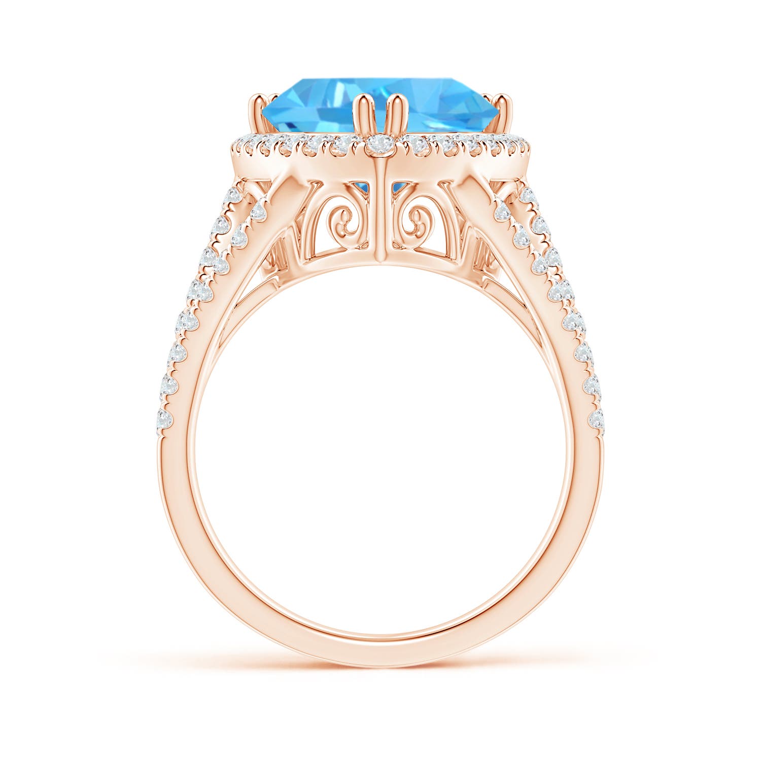 AAA - Swiss Blue Topaz / 6.07 CT / 14 KT Rose Gold