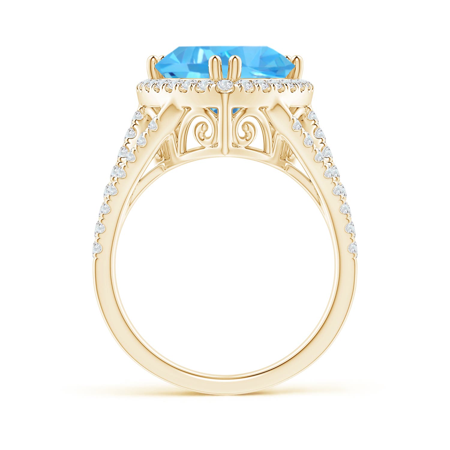 AAA - Swiss Blue Topaz / 6.07 CT / 14 KT Yellow Gold