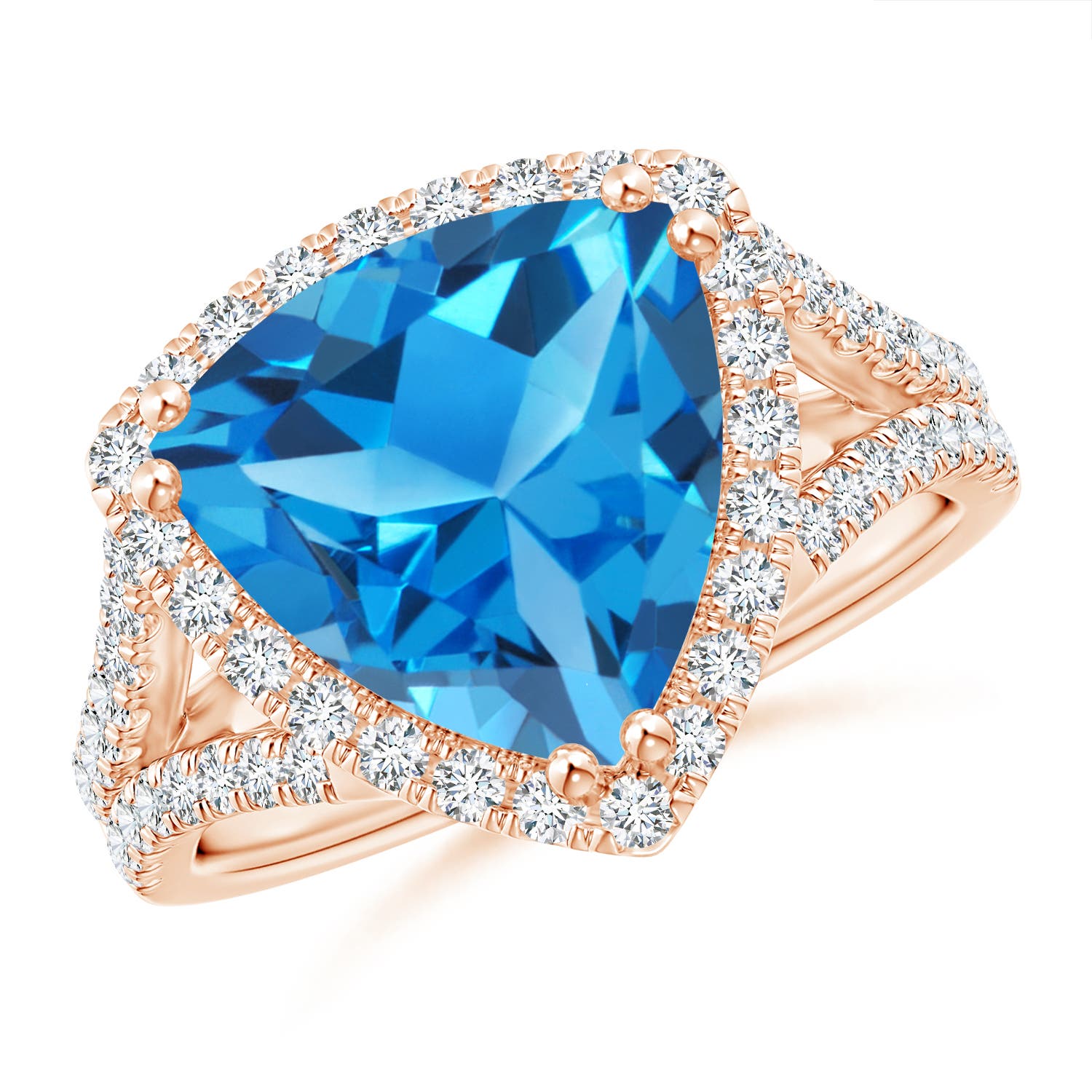 AAAA - Swiss Blue Topaz / 6.07 CT / 14 KT Rose Gold