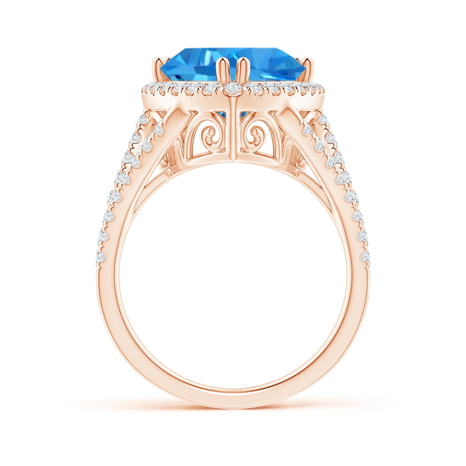 AAAA - Swiss Blue Topaz / 6.07 CT / 14 KT Rose Gold