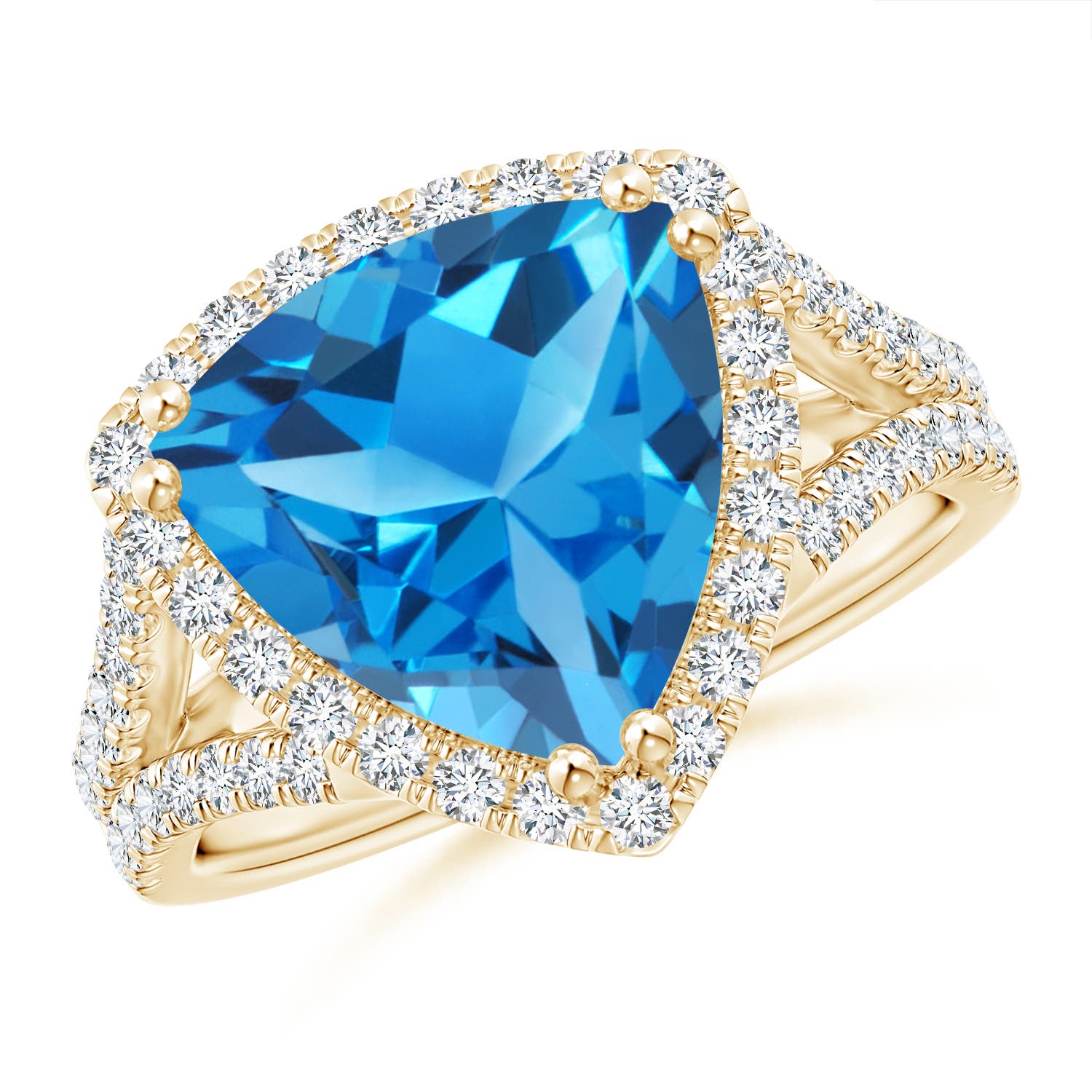 AAAA - Swiss Blue Topaz / 6.07 CT / 14 KT Yellow Gold