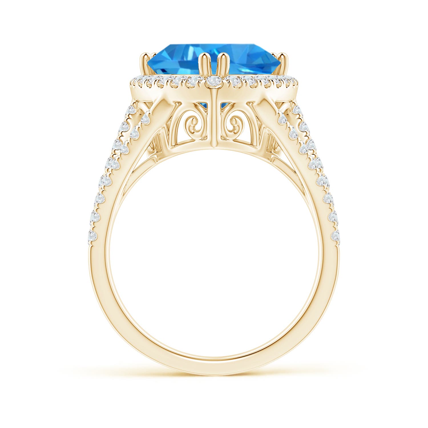 AAAA - Swiss Blue Topaz / 6.07 CT / 14 KT Yellow Gold