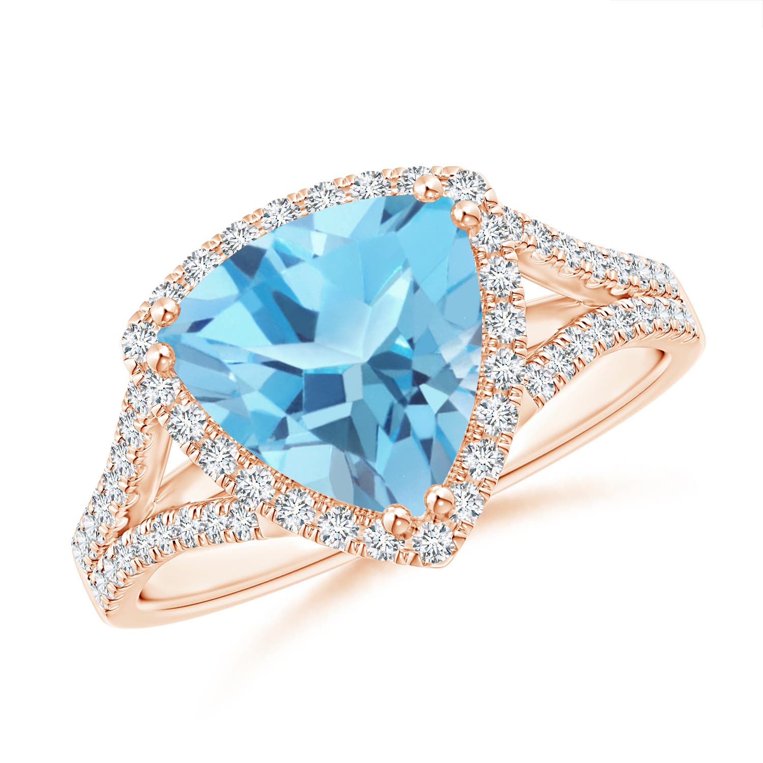 A - Swiss Blue Topaz / 3.16 CT / 14 KT Rose Gold