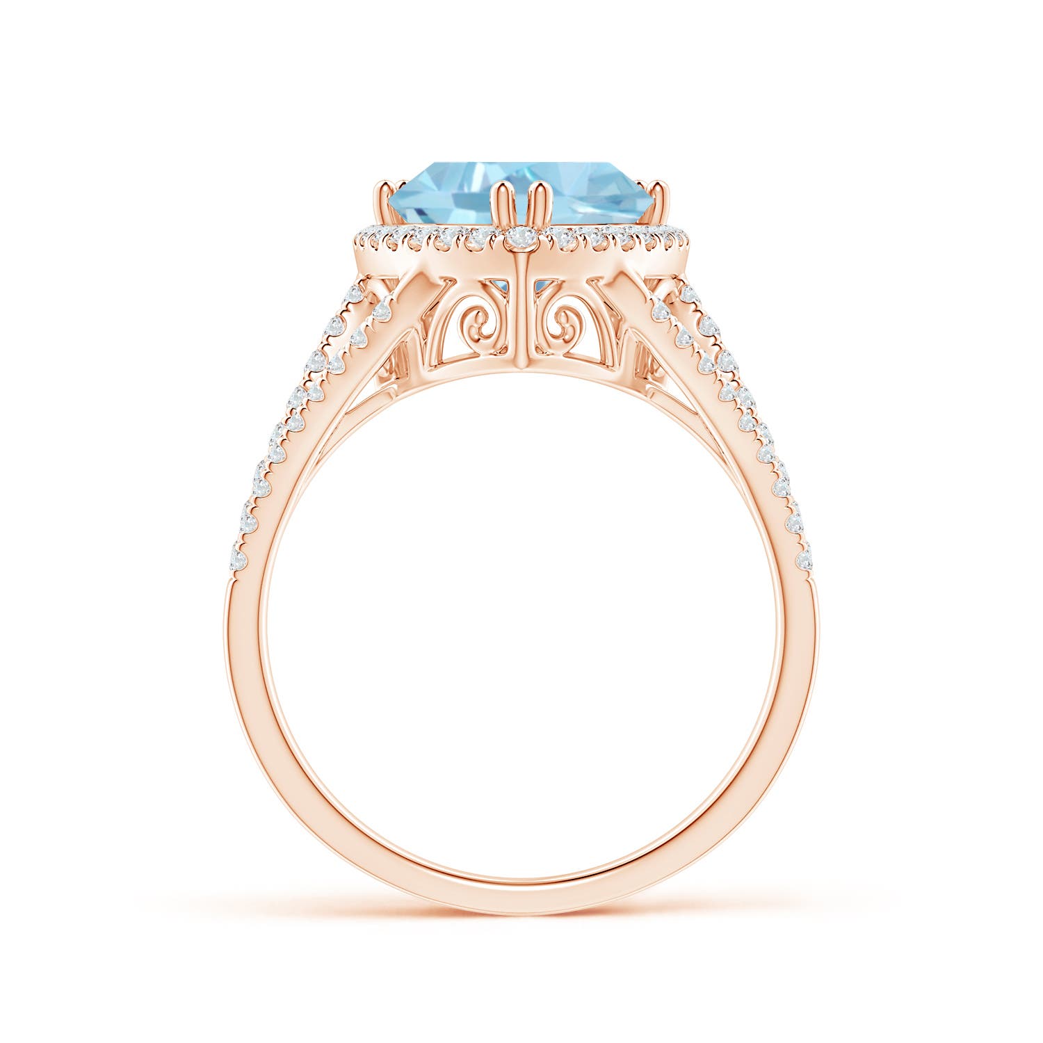 A - Swiss Blue Topaz / 3.16 CT / 14 KT Rose Gold