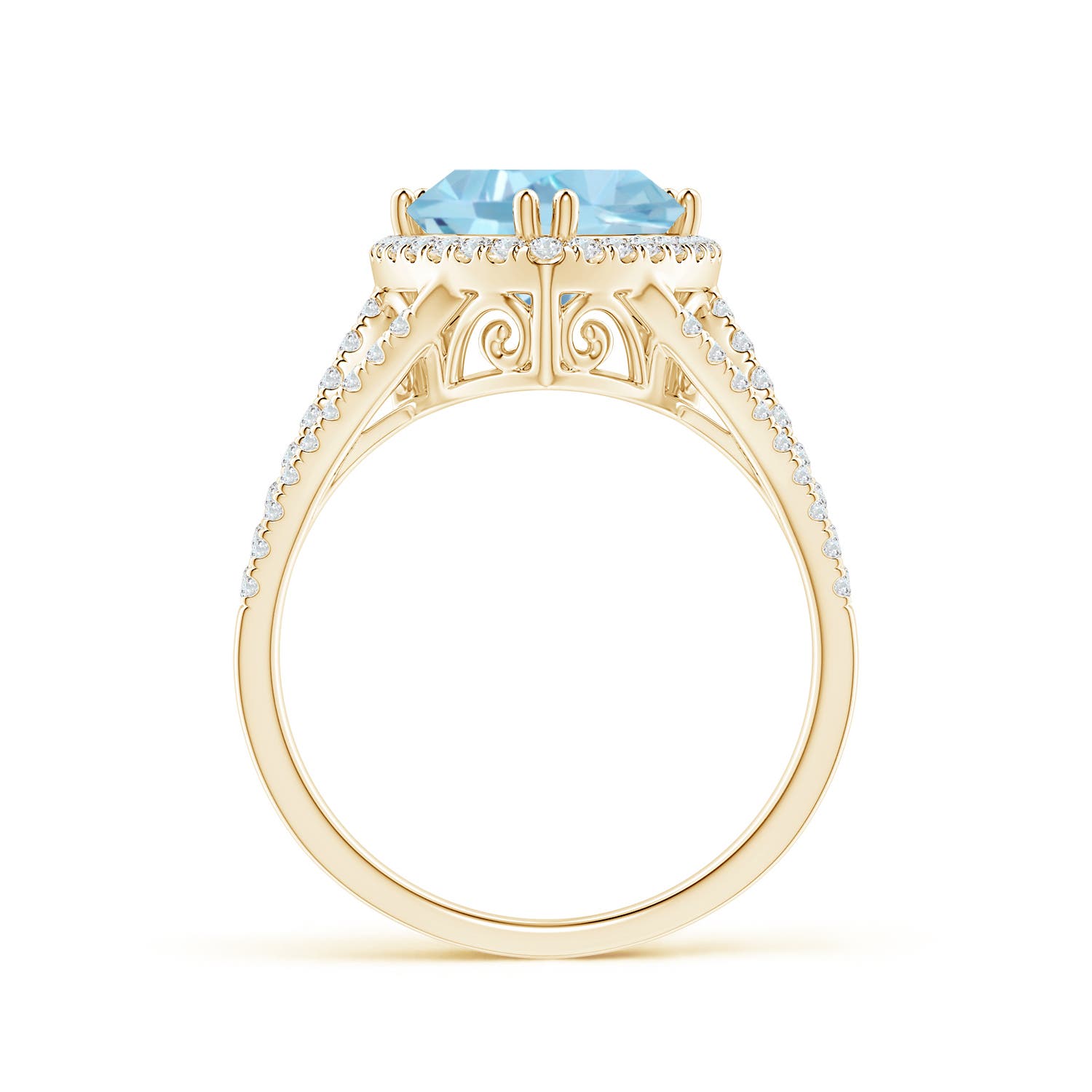 A - Swiss Blue Topaz / 3.16 CT / 14 KT Yellow Gold