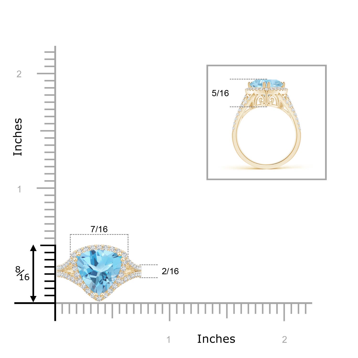 A - Swiss Blue Topaz / 3.16 CT / 14 KT Yellow Gold