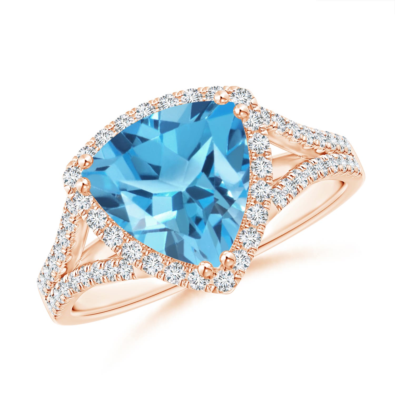 AA - Swiss Blue Topaz / 3.16 CT / 14 KT Rose Gold