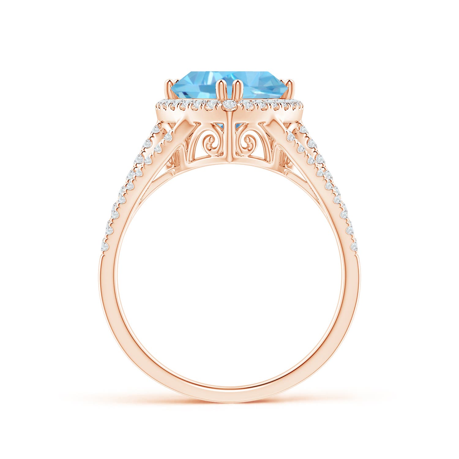 AA - Swiss Blue Topaz / 3.16 CT / 14 KT Rose Gold