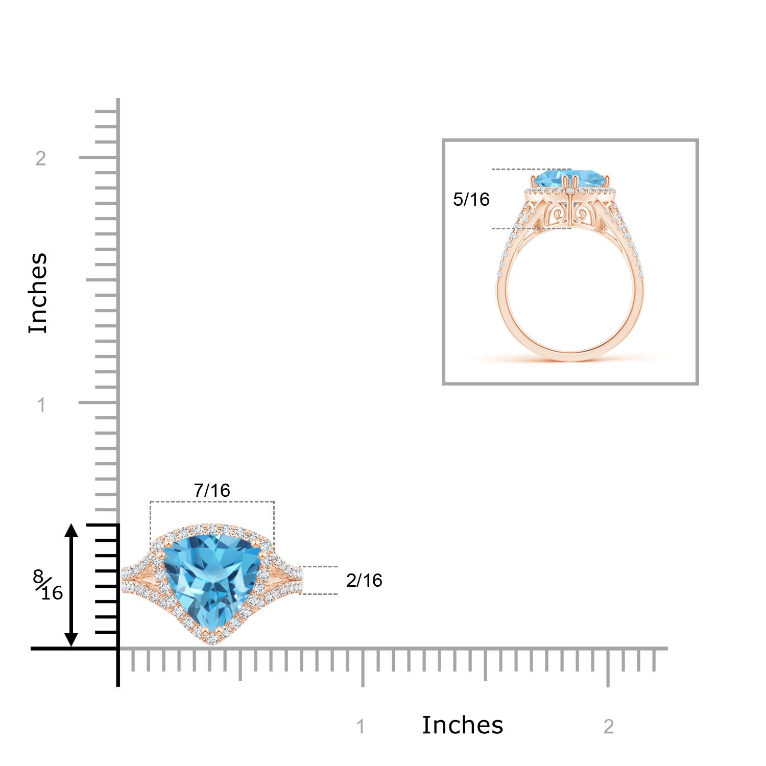 AA - Swiss Blue Topaz / 3.16 CT / 14 KT Rose Gold