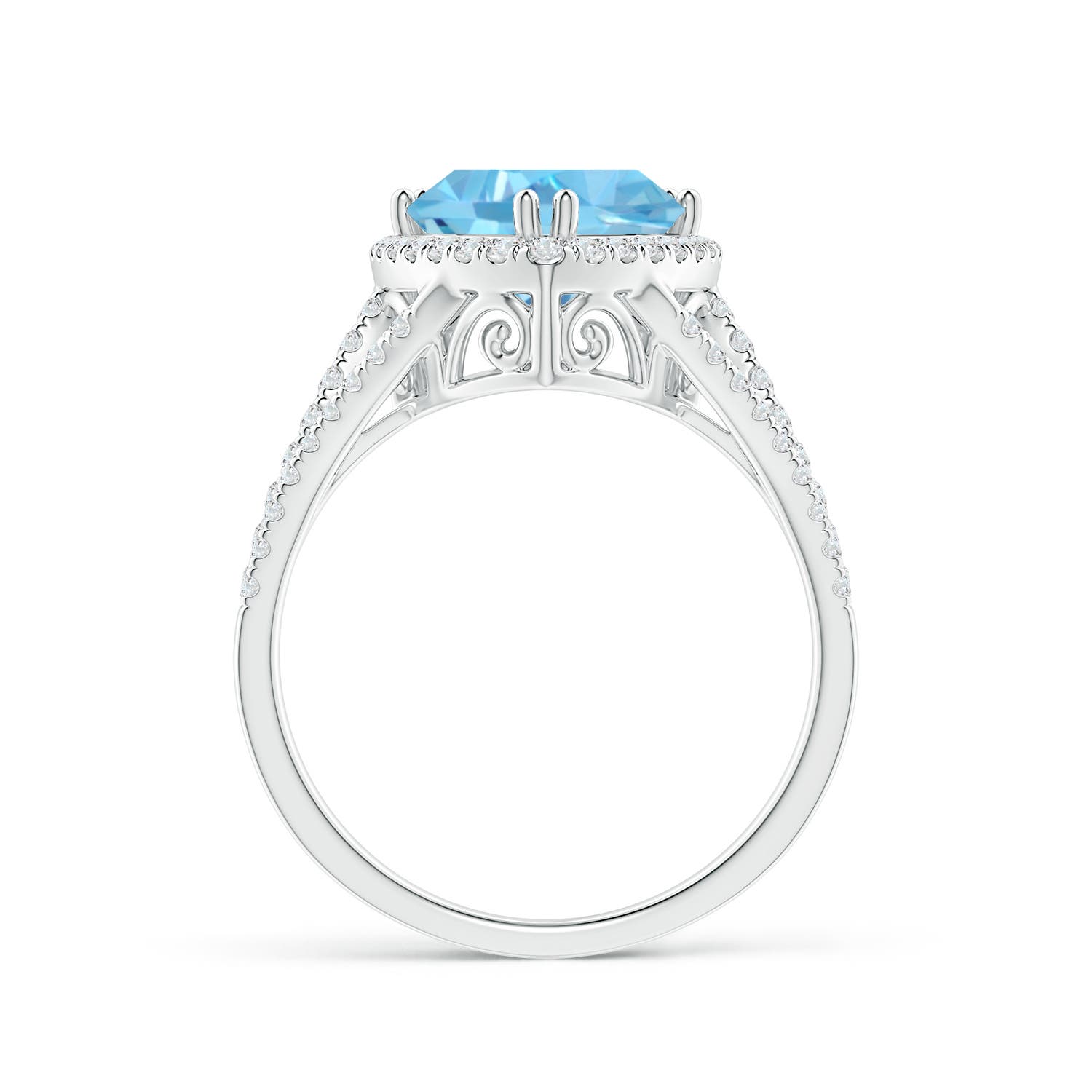 AA - Swiss Blue Topaz / 3.16 CT / 14 KT White Gold