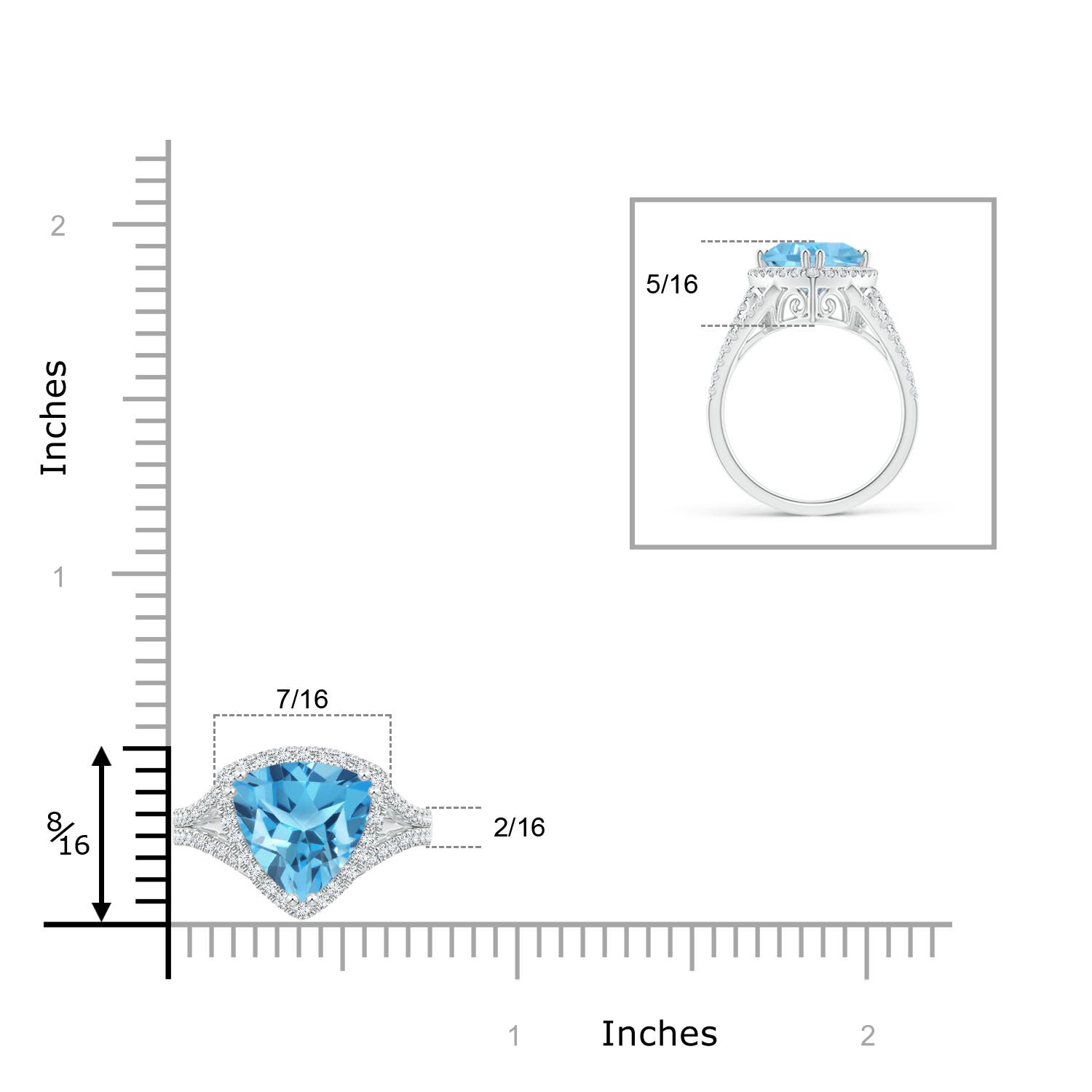 AA - Swiss Blue Topaz / 3.16 CT / 14 KT White Gold