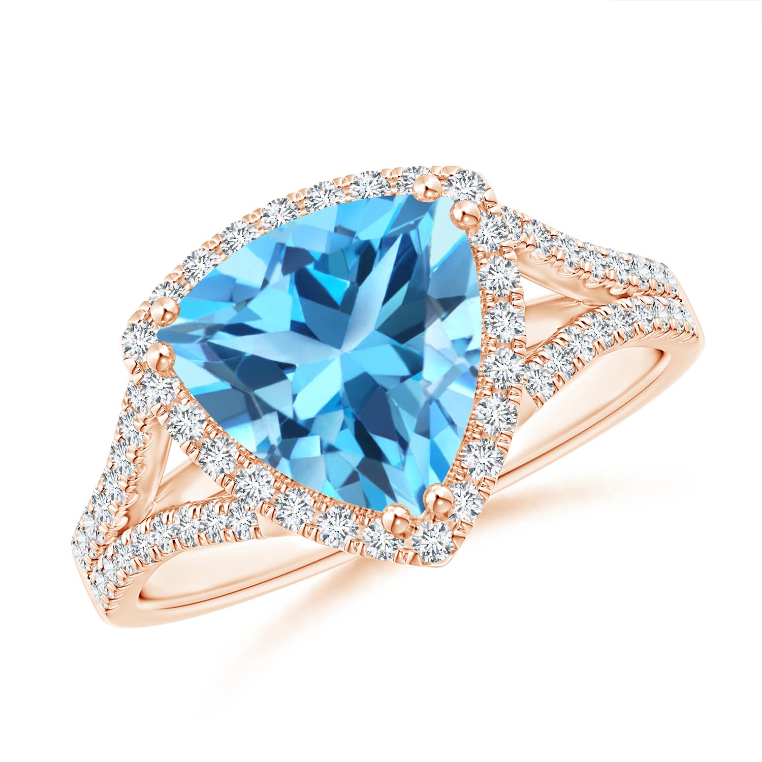 AAA - Swiss Blue Topaz / 3.16 CT / 14 KT Rose Gold