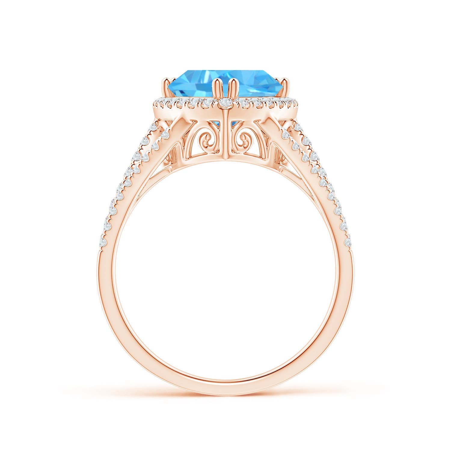 AAA - Swiss Blue Topaz / 3.16 CT / 14 KT Rose Gold