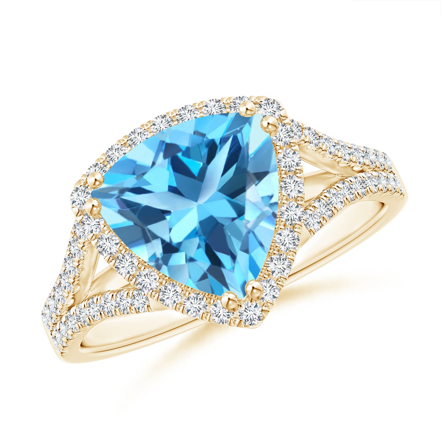 AAA - Swiss Blue Topaz / 3.16 CT / 14 KT Yellow Gold