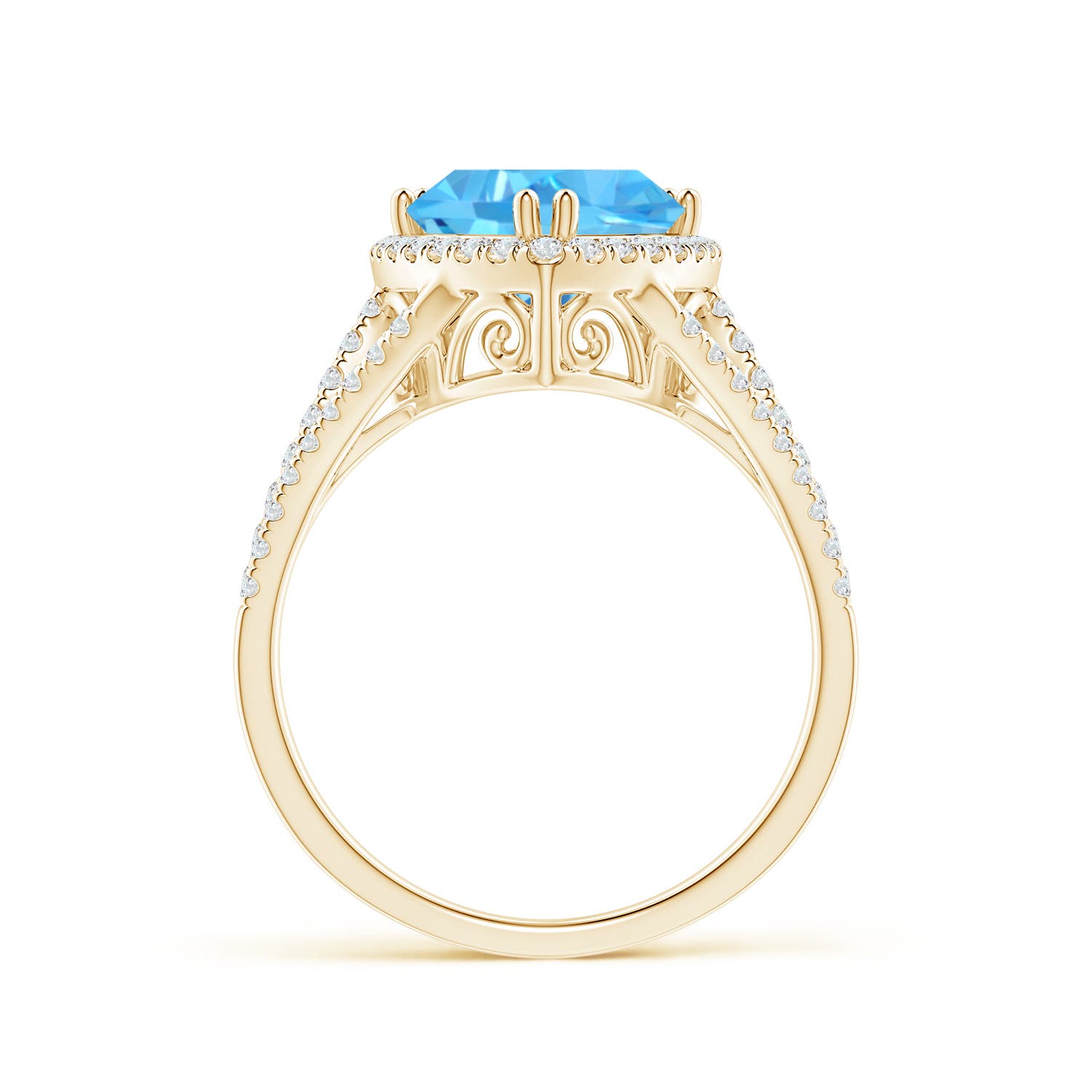 AAA - Swiss Blue Topaz / 3.16 CT / 14 KT Yellow Gold