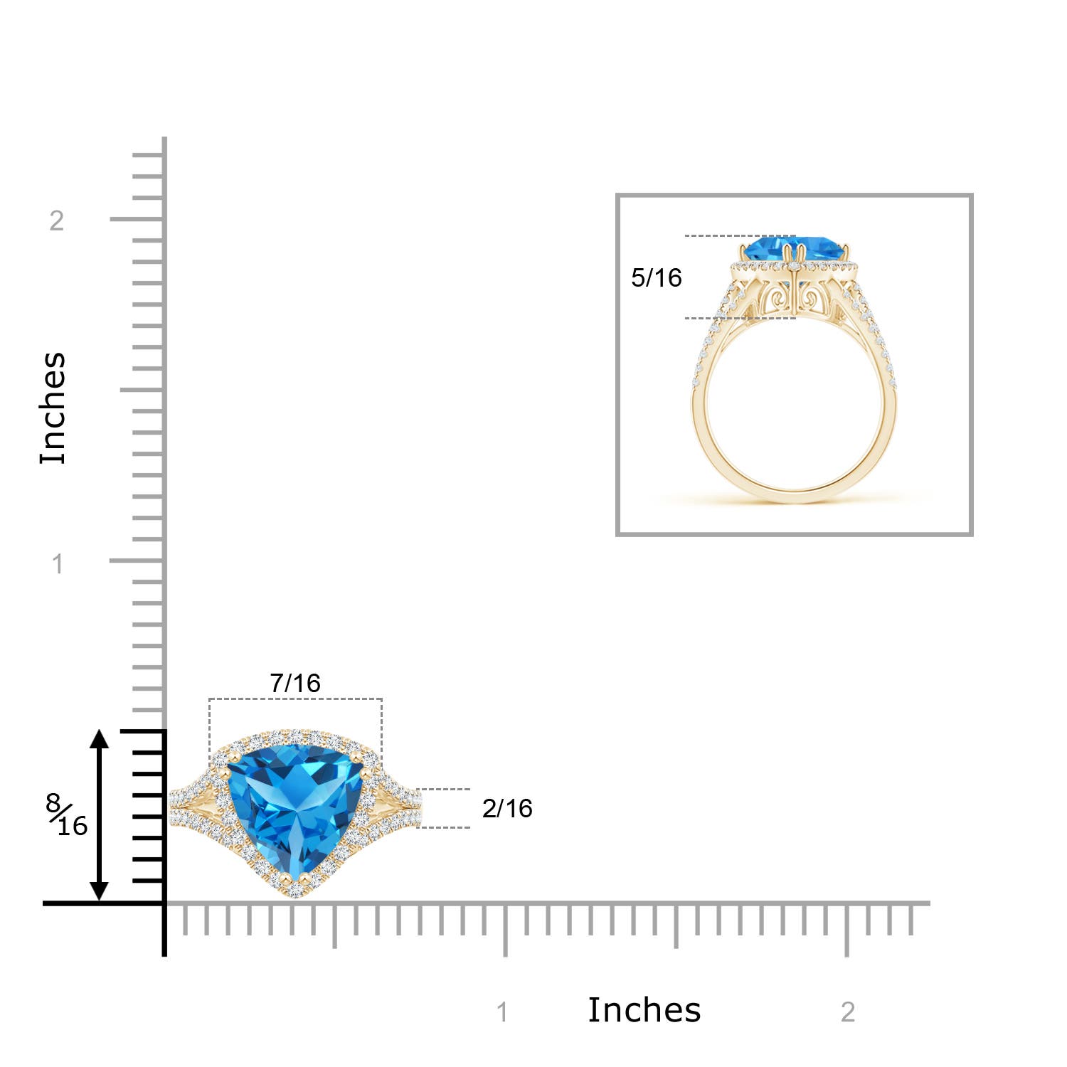 AAAA - Swiss Blue Topaz / 3.16 CT / 14 KT Yellow Gold