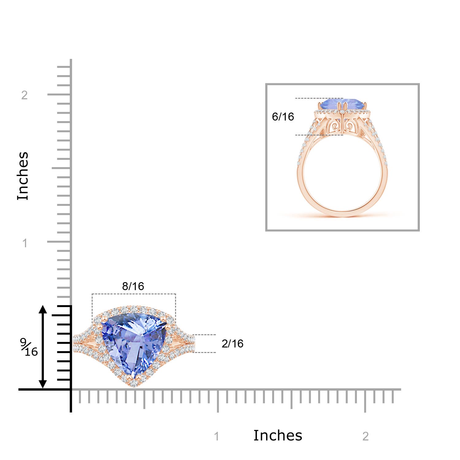 A - Tanzanite / 3.56 CT / 14 KT Rose Gold