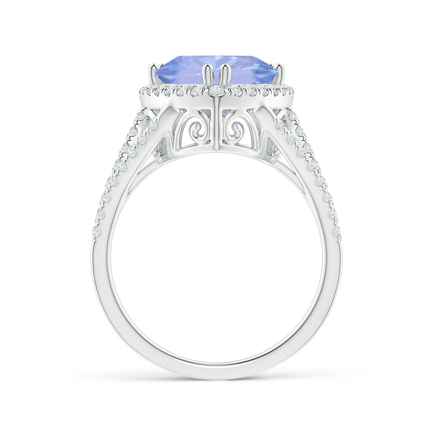 A - Tanzanite / 3.56 CT / 14 KT White Gold