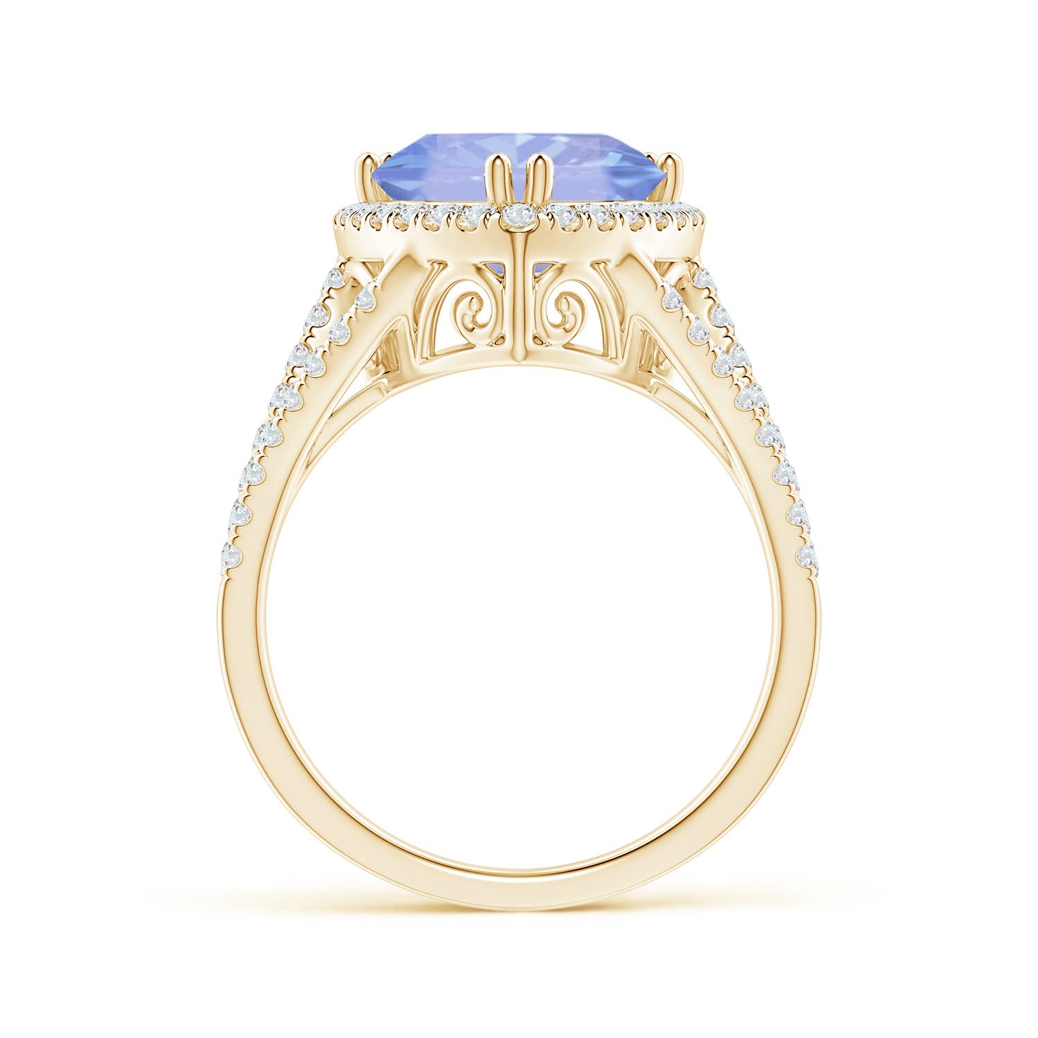 A - Tanzanite / 3.56 CT / 14 KT Yellow Gold