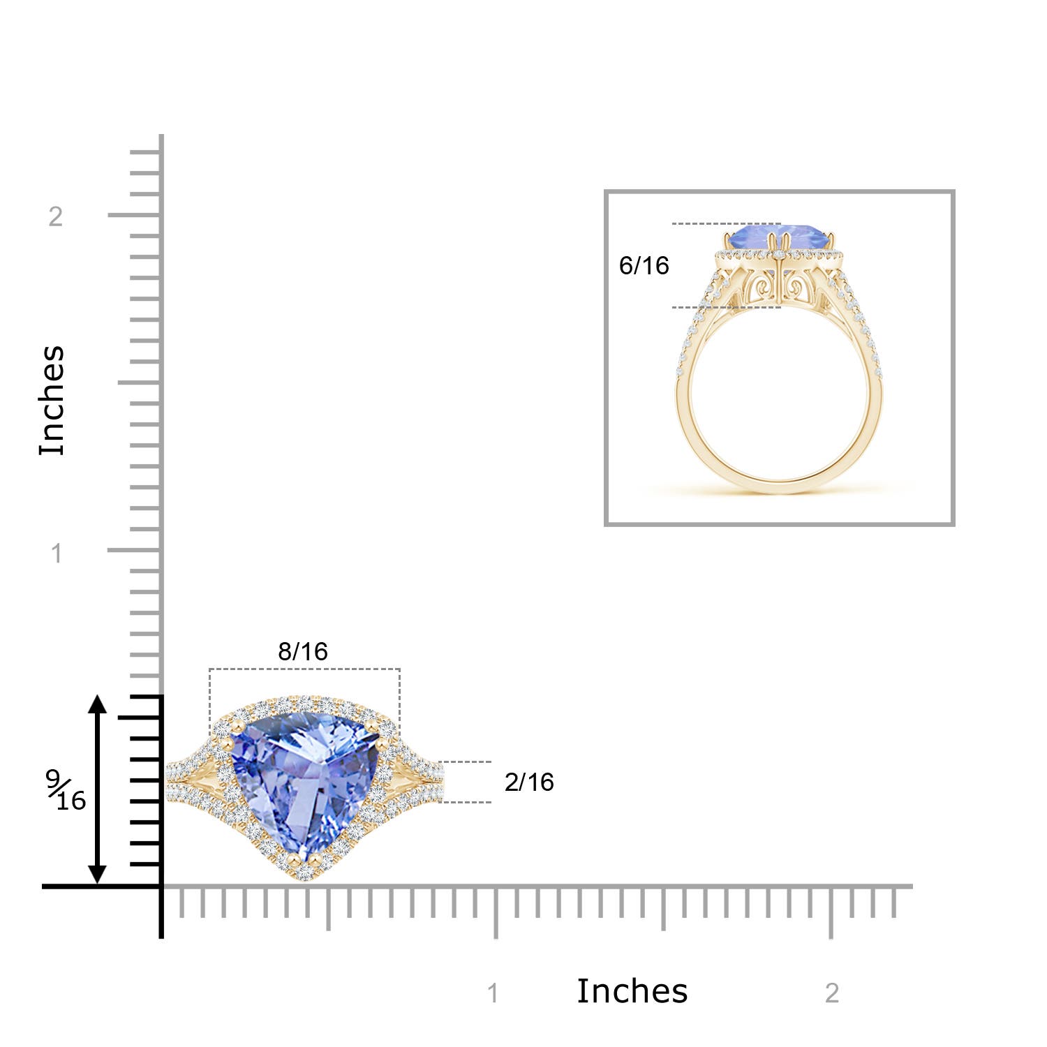 A - Tanzanite / 3.56 CT / 14 KT Yellow Gold