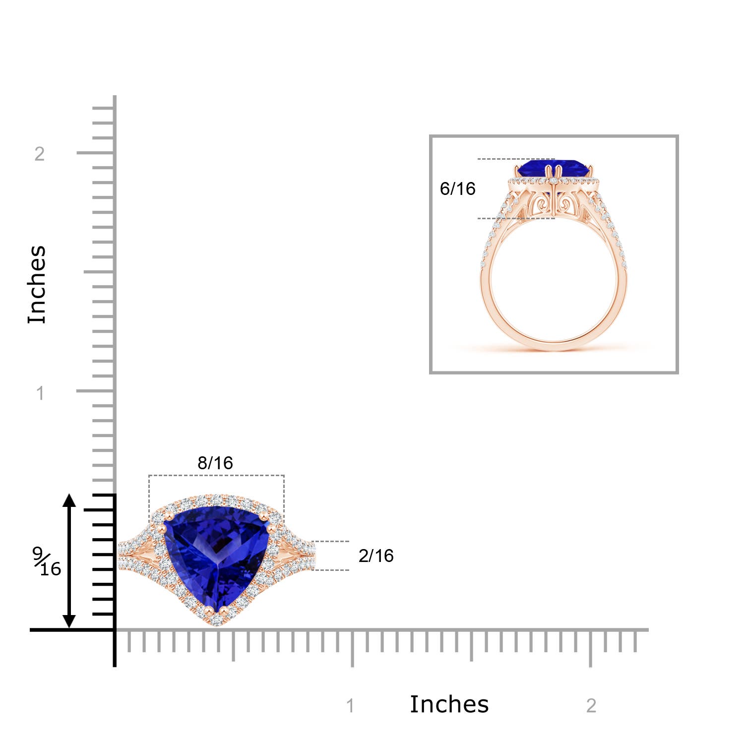 AAAA - Tanzanite / 3.56 CT / 14 KT Rose Gold