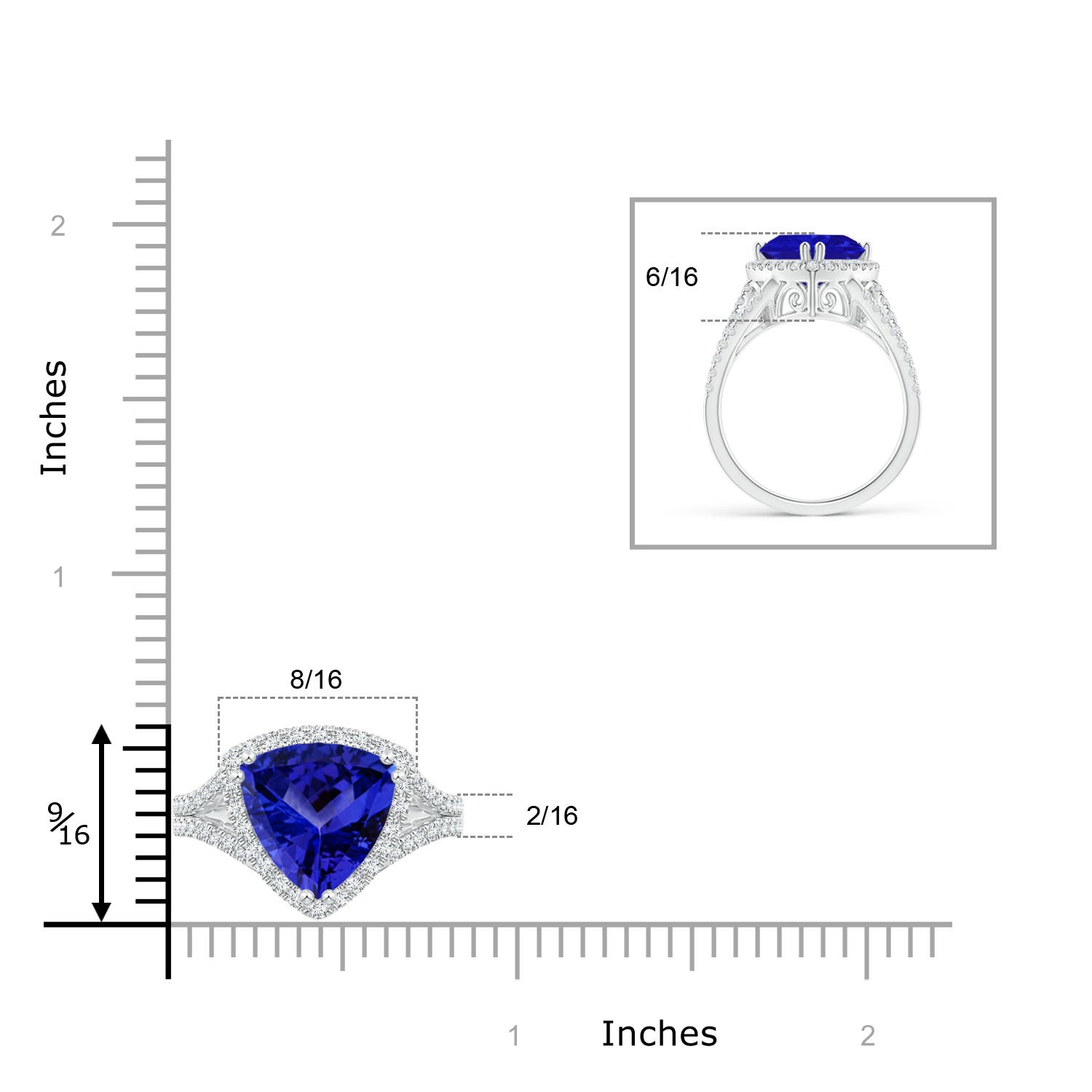 AAAA - Tanzanite / 3.56 CT / 14 KT White Gold