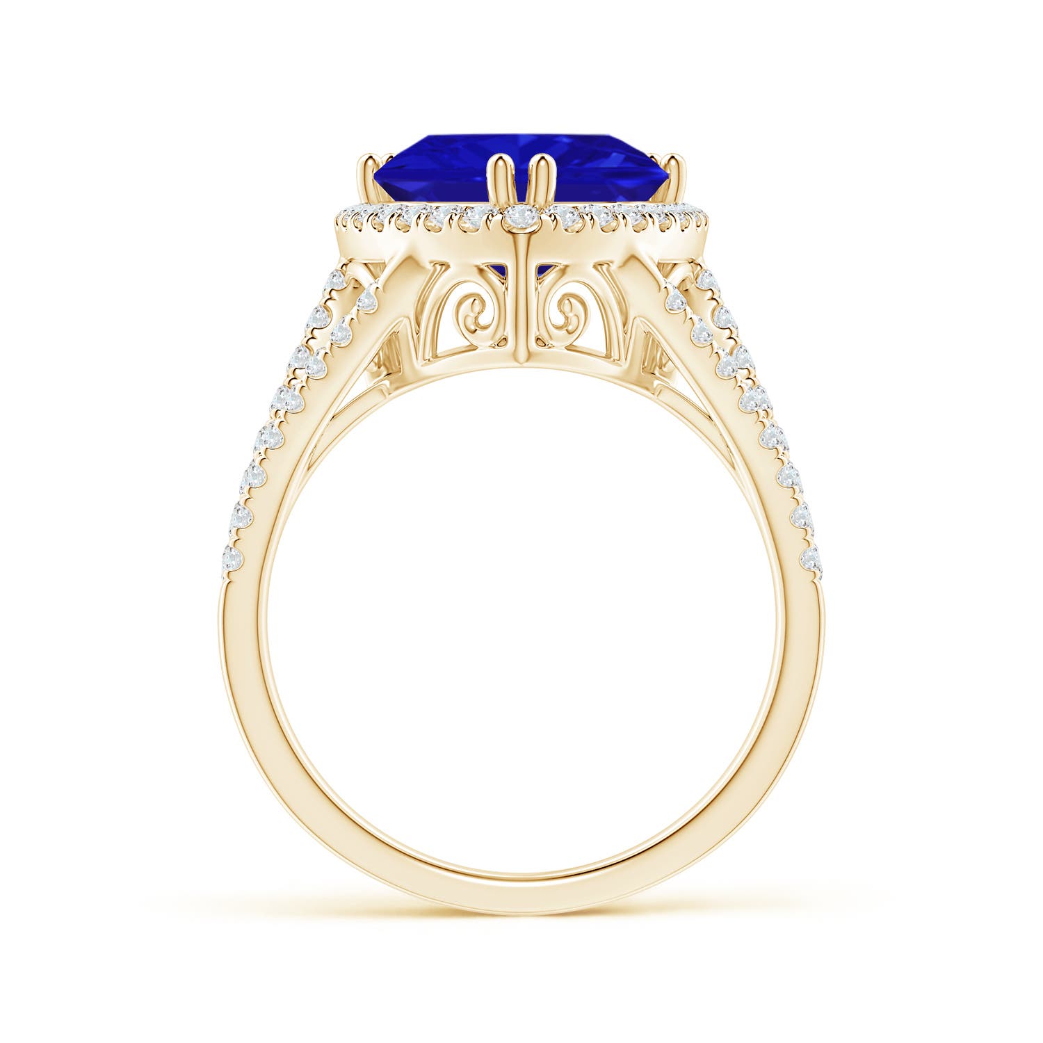 AAAA - Tanzanite / 3.56 CT / 14 KT Yellow Gold