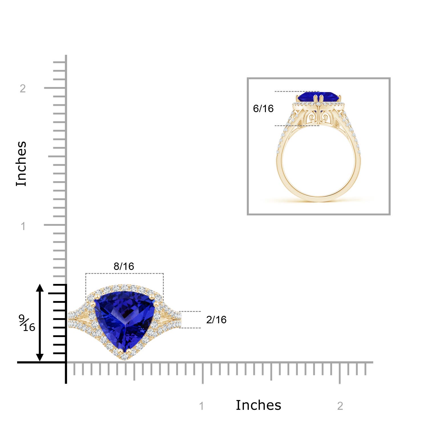 AAAA - Tanzanite / 3.56 CT / 14 KT Yellow Gold