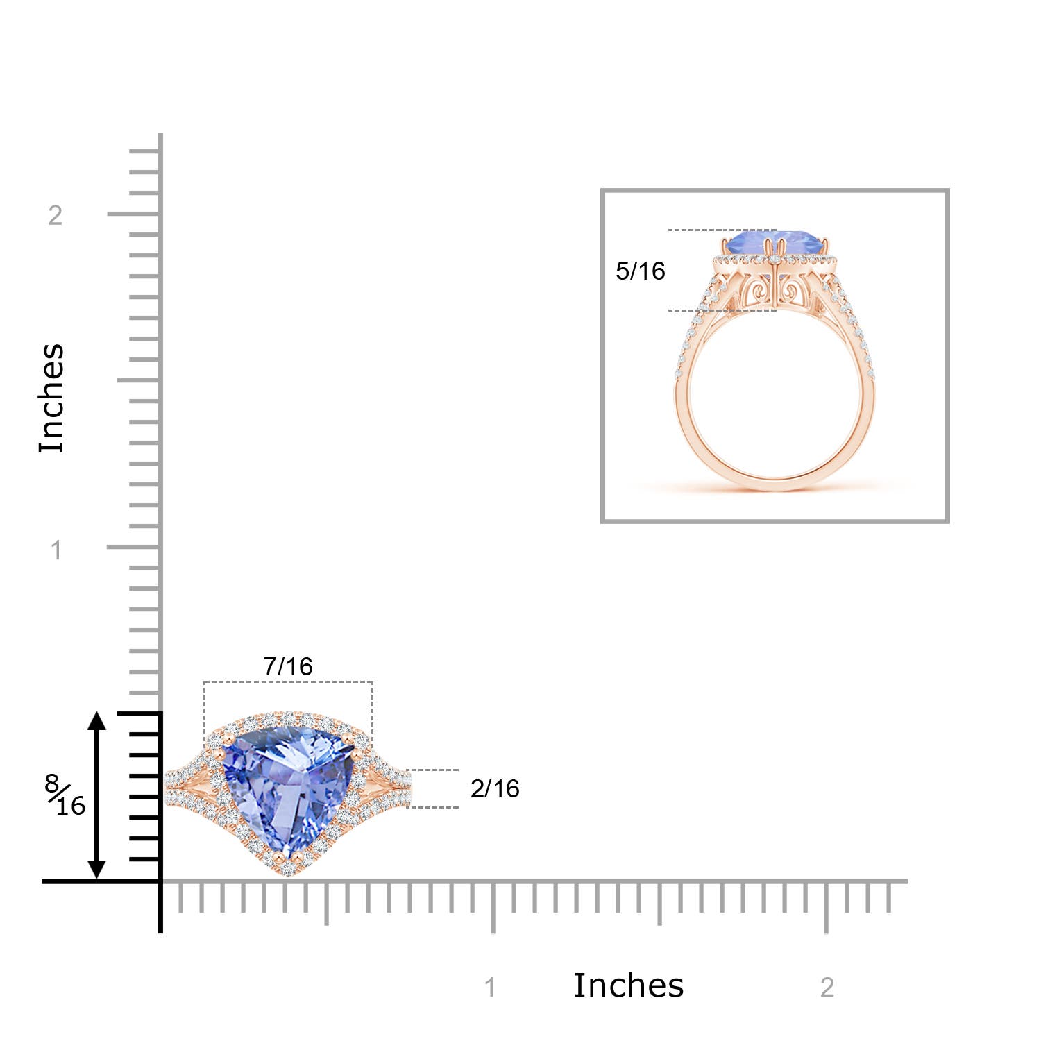 A - Tanzanite / 2.91 CT / 14 KT Rose Gold