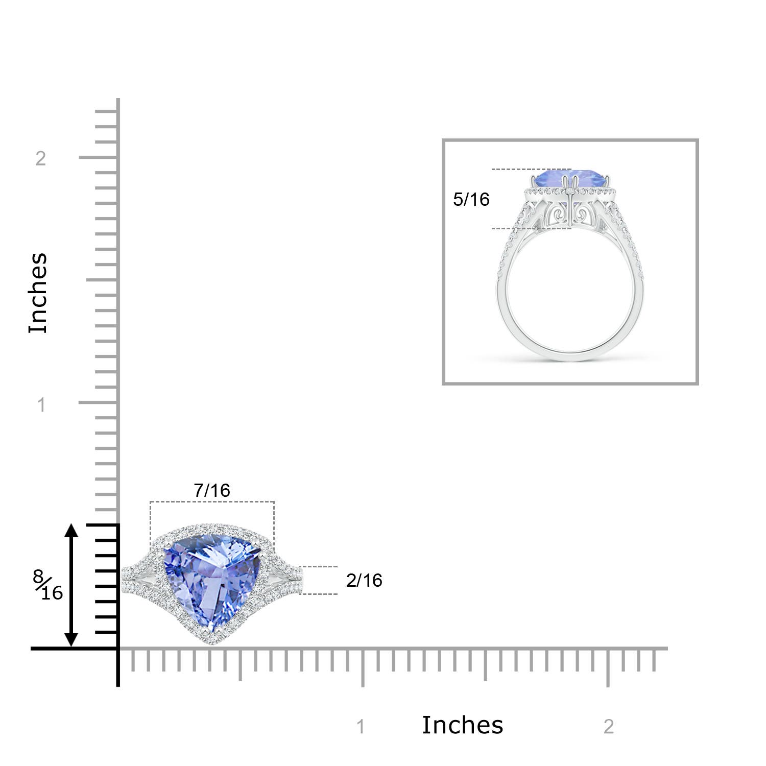 A - Tanzanite / 2.91 CT / 14 KT White Gold