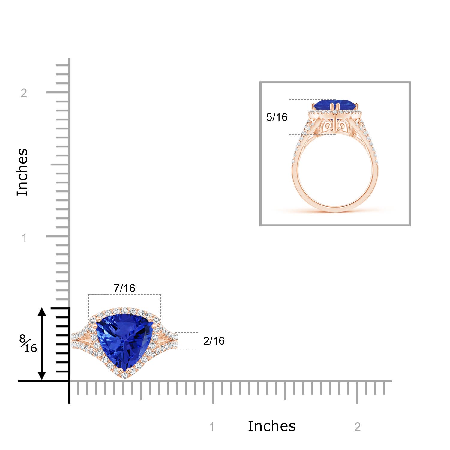 AAA - Tanzanite / 2.91 CT / 14 KT Rose Gold