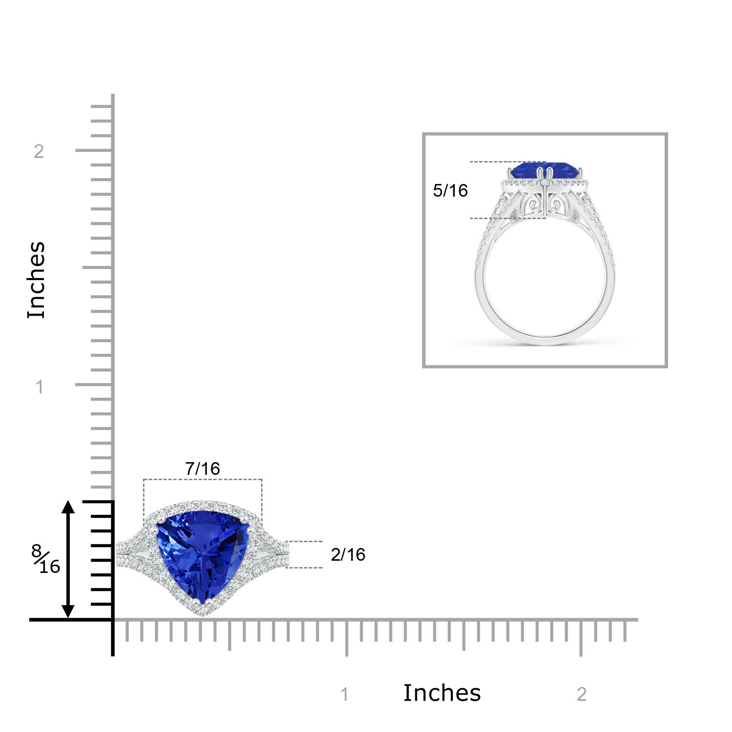 AAA - Tanzanite / 2.91 CT / 14 KT White Gold