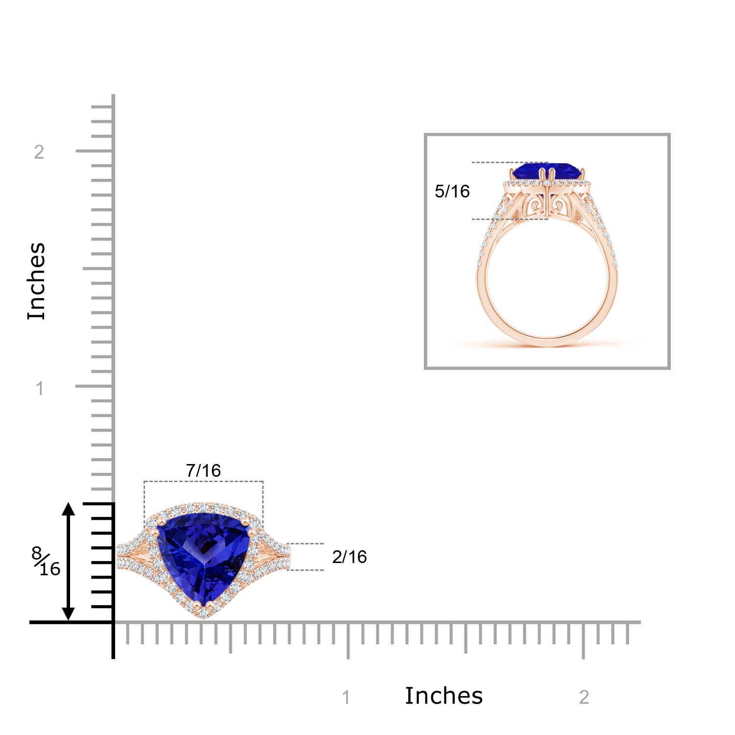 AAAA - Tanzanite / 2.91 CT / 14 KT Rose Gold