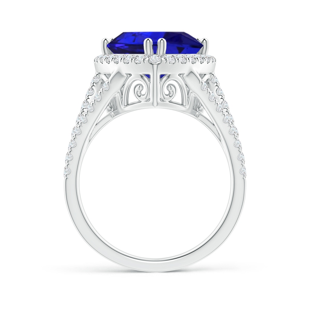 12.84x12.77x8.61mm AAAA GIA Certified Trillion Tanzanite Cocktail Ring with Diamonds in White Gold Side 199