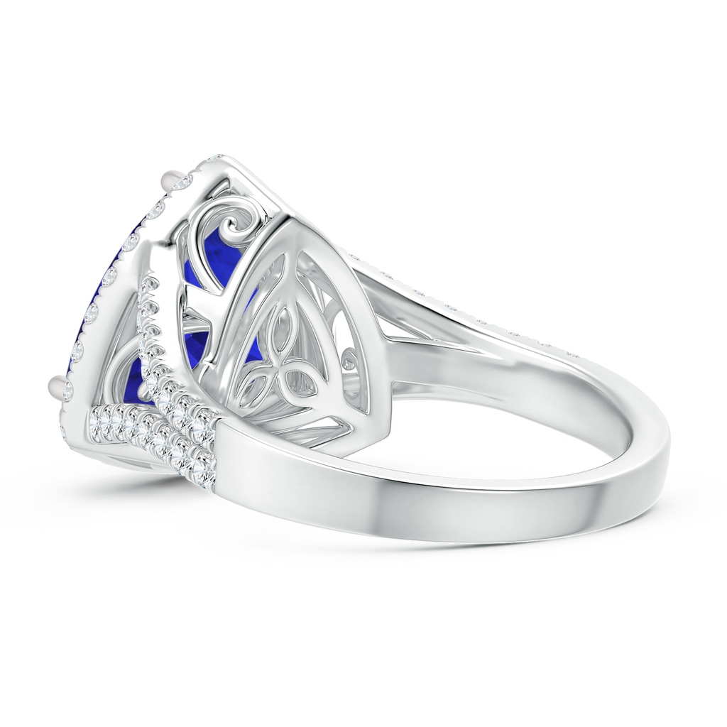 12.84x12.77x8.61mm AAAA GIA Certified Trillion Tanzanite Cocktail Ring with Diamonds in White Gold Side 399