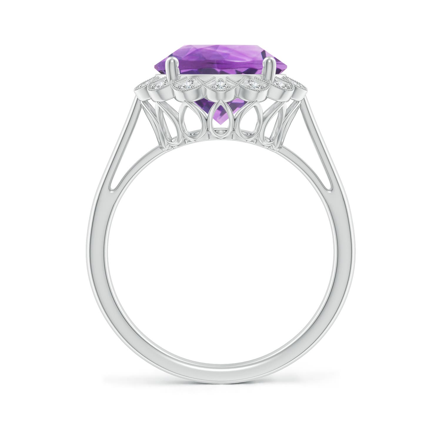A - Amethyst / 3.28 CT / 14 KT White Gold