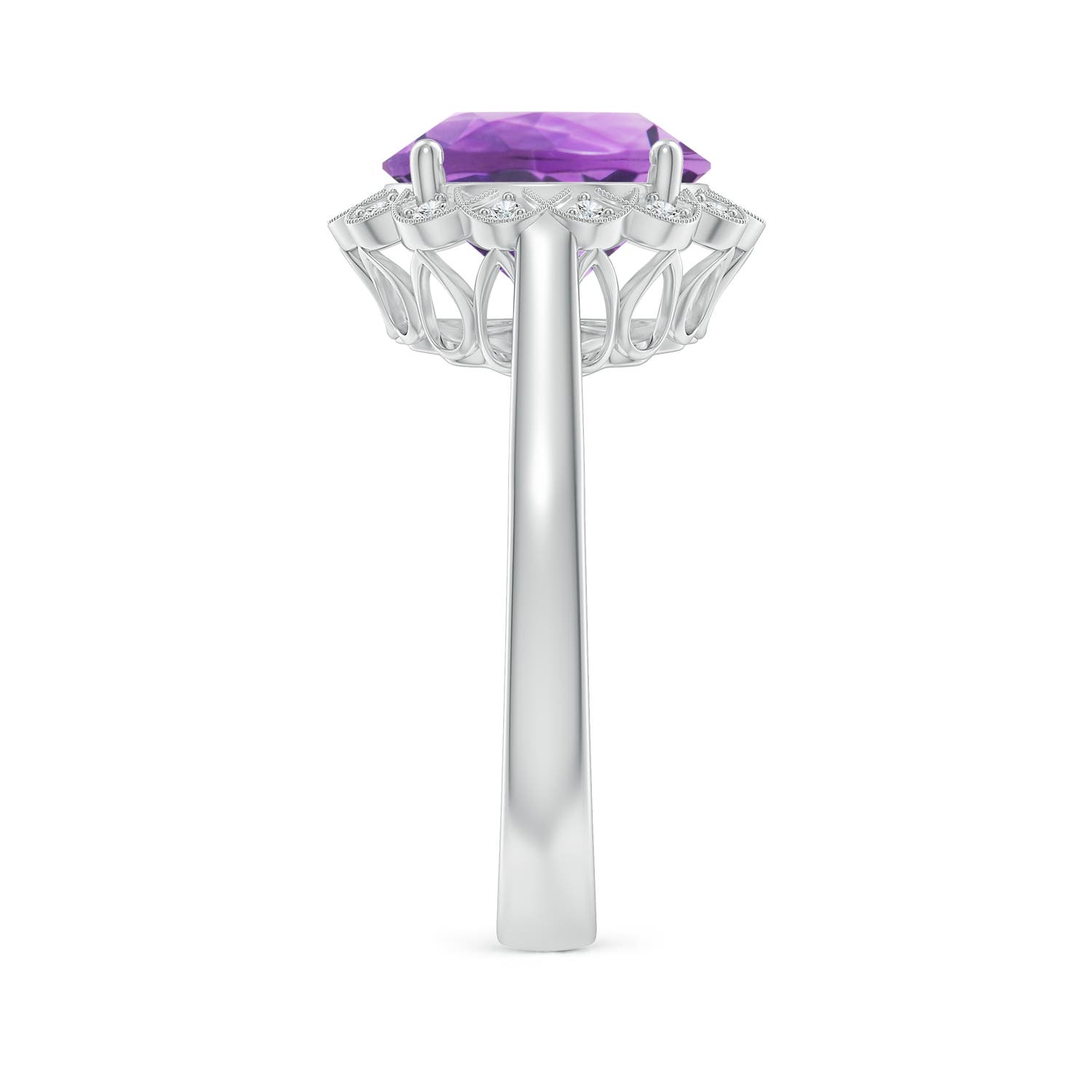 A - Amethyst / 3.28 CT / 14 KT White Gold