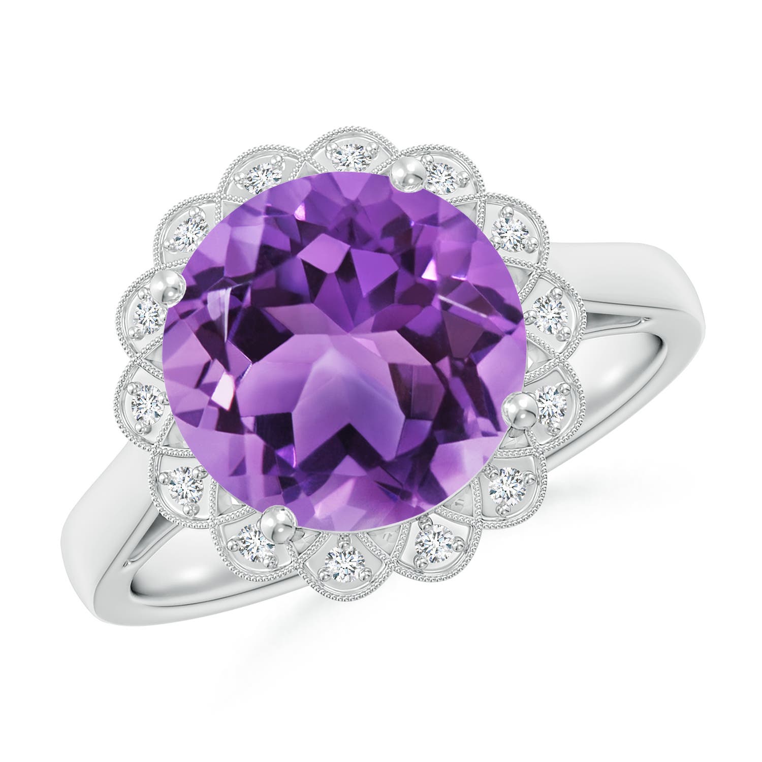 AA- Amethyst / 3.28 CT / 14 KT White Gold