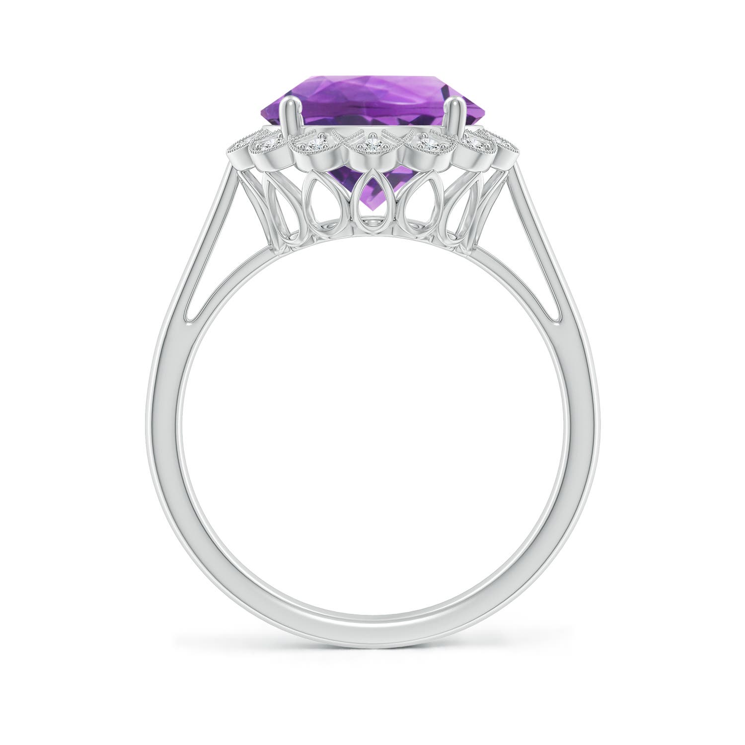 AA- Amethyst / 3.28 CT / 14 KT White Gold